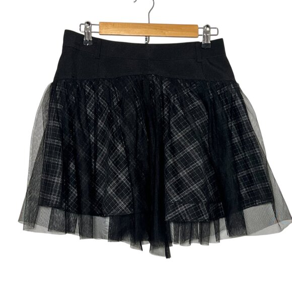 Fairy Grunge Mini Skirt Tulle Plaid Grunge Gothic Rave Whimsigoth Y2K Medium - Picture 3 of 9